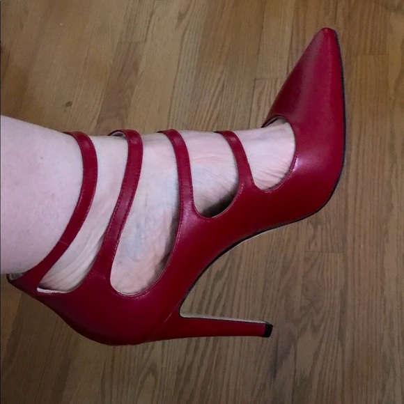 Cavallini Shoes - Cavallini Italian red leather strappy heels size 7